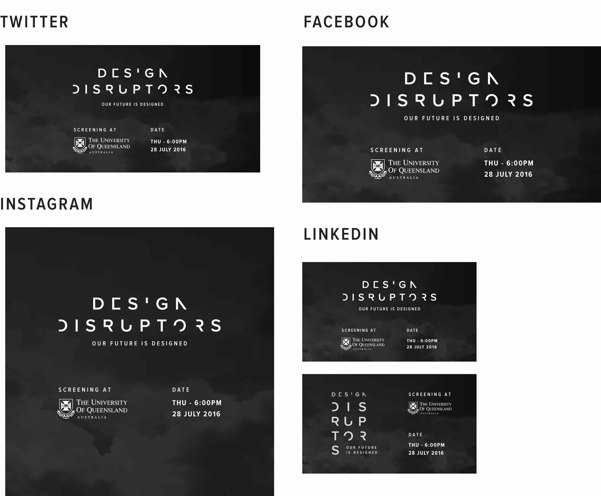 Design Disruptors Brisbane Premier Event Ad Materials